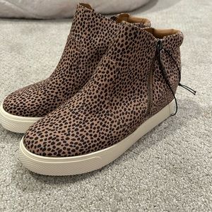 cheetah print target booties with a little heel